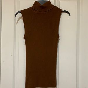White House Black Market Brown Turtleneck Shell